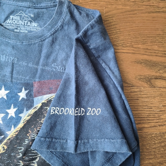 The Mountain Blue T-Shirt  with American Flag and Eagle Design - Picture 3 of 8